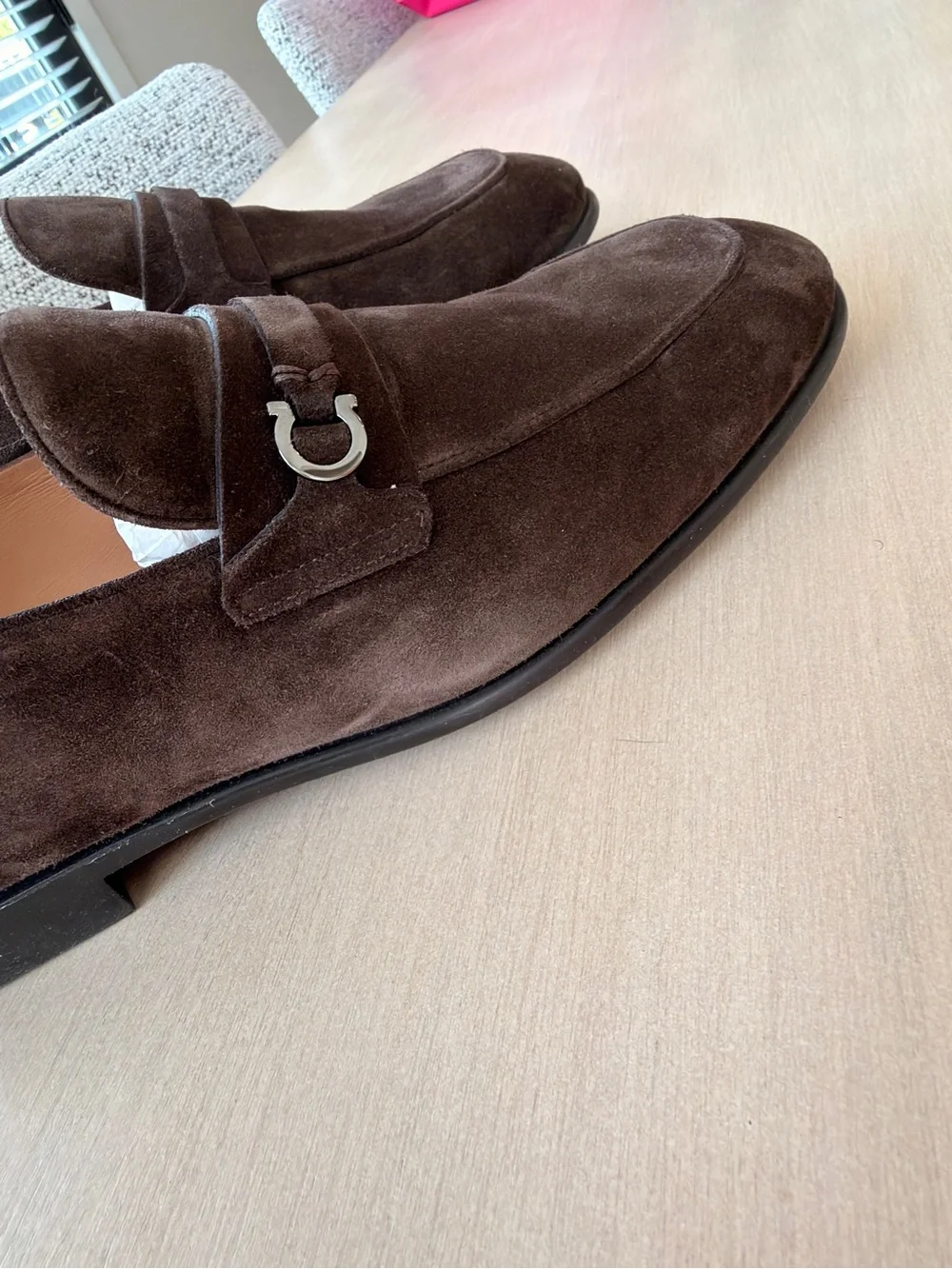 Salvatore Ferragamo Dark Brown Suede Bit Loafers - Size 9.5 EE